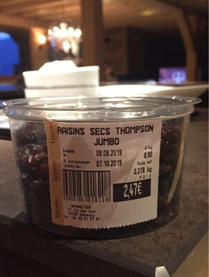 Raisins secs thompson jumbo - 2600186016208