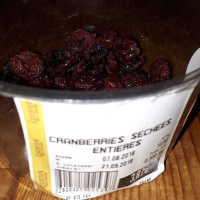 Cranberries séchées entières - 2600327025397