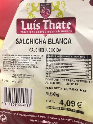 Salchicha blanca - 2601609004093