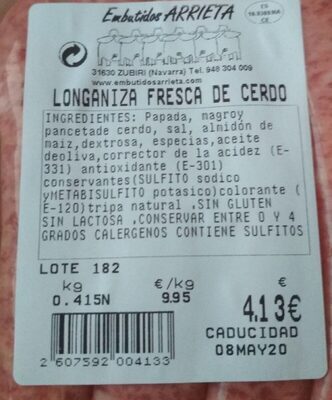 Longaniza fresca de cerdo - 2607592004133