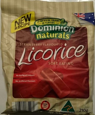 Dominion Naturals Strawberry Flavoured soft Eating Licorice - 26208527