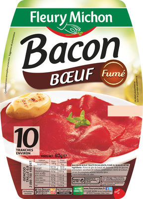 Bacon boeuf fumé - 10 tranches environ - 3095755156017