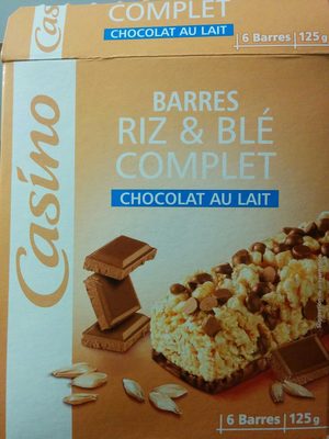 Barres riz & blé complet chocolat au lait - 3222474726881