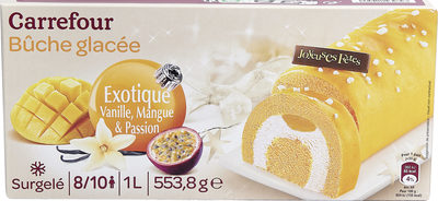 Bûche glacée Exotique Vanille, Mangue & passion - 3245411439897
