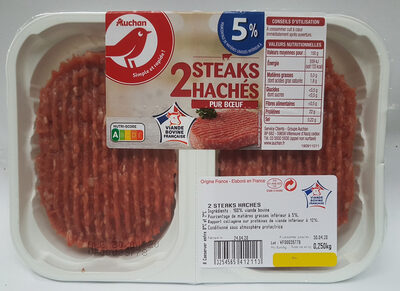 2 steaks hachés pur boeuf - 3254565412113