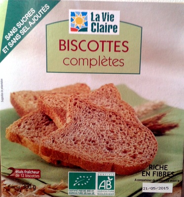 Biscottes complètes sans sucres et sans sel ajoutés - 3266191007953
