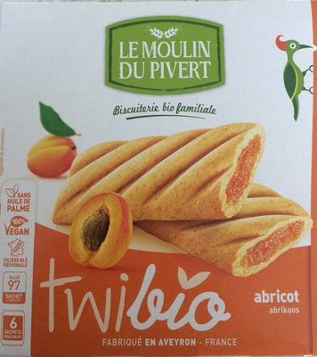 Biscuits Twibio Fourrés à L'abricot Bio & Vegan - 3268350000140