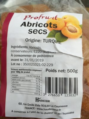 Abricots secs - 3276650123032