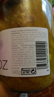 Sauce Tajine Citron & Olive - 3276650400102