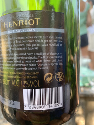 Henriot Brut Souverain Bottle 75cl - 3284890114109