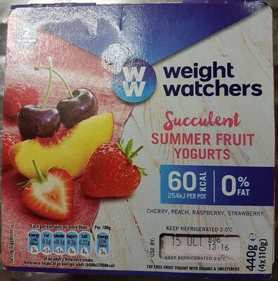 Weight Watchers Fat Free Summer Fruits Yogurt - 3329770056688