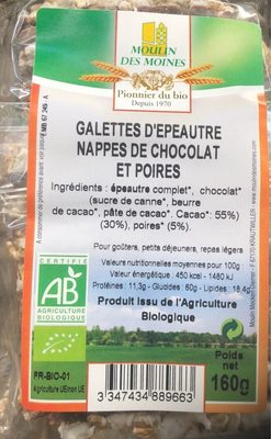 Galette d'épautre chocolat et poire - 3347434889663