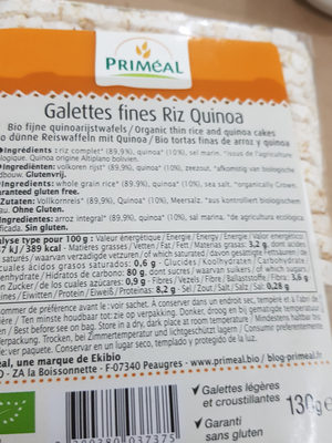 Galettes Fines Riz Quinoa - 3380380037375