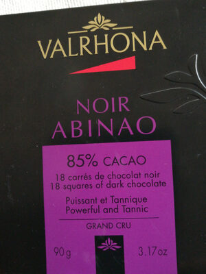18 Carrés De Chocolat Noir - Abinao Noir - 3395320067206