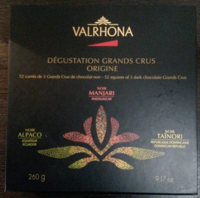 52 Carrés De Chocolat Noir Grands Crus Origine - 3395328116913