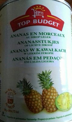 Ananas En Morceaux Au Sirop Léger Top Budget - 3410280023069