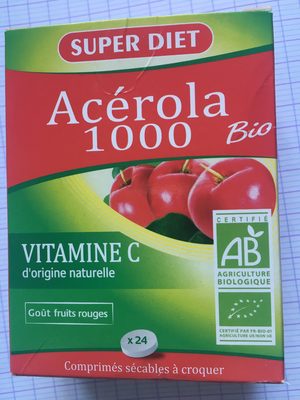 Acérola 1000 Bio - 24 Comprimés - Super Diet - 3428881112501