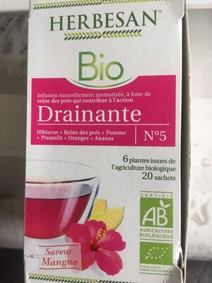 Herbesan Drainante Bio - 20 Sachets - Herbesan - 3428883657901