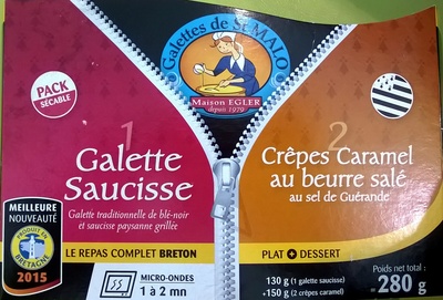 1 galettes saucisse 2 crêpes caramel au beurre salé - 3459071250062