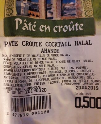 Pâté en Croûte Cocktail Halal Amandes - 3477610001128