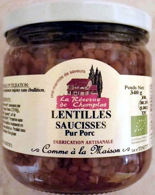 Lentilles saucisses pur porc - 3493833090381