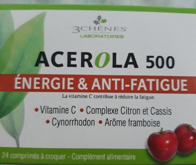 acérola 500 Vitamine C - 24 Comprimés - Les 3 Chênes - 3525720001764
