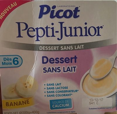 PICOT Pepti junior Dessert sans lait dès 6 mois 4x100g BANANE - 3551100418112