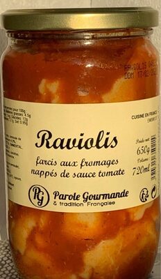 Raviolis farcis aux fromages nappés de sauce tomate - 3574314350214