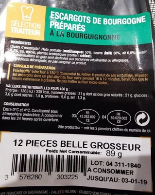 Escargots de Bourgogne - 3576280303225