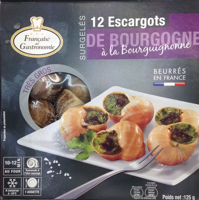 12 escargots de Bourgogne à la bourguignonne surgelés - 3576281102315