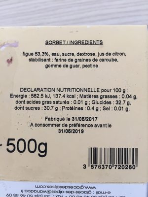 Sorbet artisanal figue violette - 3576370720260
