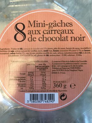 Mini-gâches aux carreaux de chocolat noir - 3580280748290