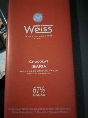 Tablette Chocolat 67% Ecorces orange - 3595180301070