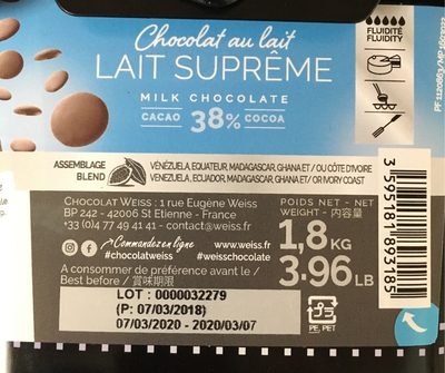 Chocolat lait suprême - 3595181893185