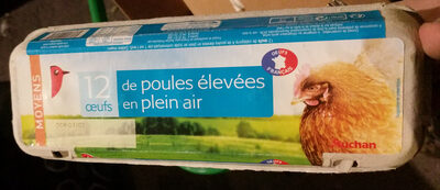 12 oeufs de poule elevees En Plein Air - Auchan - 3596710416479