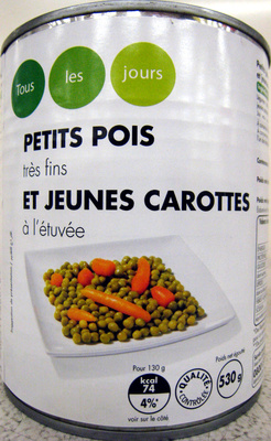 Petits pois très fins jeunes et carottes à l'étuvée - 3700311800784