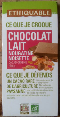 Chocolat lait nougatine noisette - 3760091720870