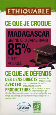 Chocolat noir 85% Madagascar - 3760091722508