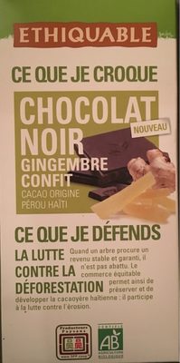 Chocolat noir gingembre confit - 3760091726599