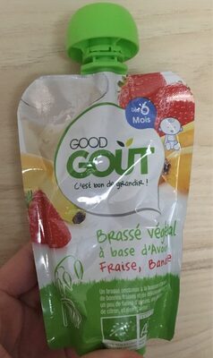 Brassé végétal base d'avoine fraise banane-Good Gout-90g - 3760269310759