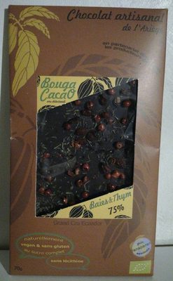 Chocolat artisanal de l'Ariège - Baies & Thym 75% - 3770003574163