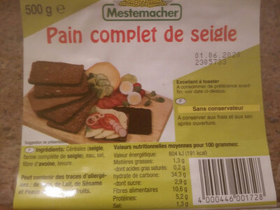 Pain complet seigle - 4000446001728