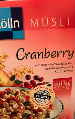 Kölln Müsli Cranberry 500G - 4000540041583