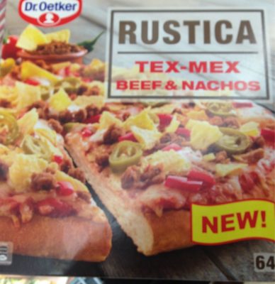 Dr. Oetker Rustica 640G Tex-mex Beef & Nachos Pakastepizza - 4001724026068