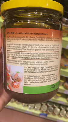 Rapunzel Haselnussmus, 500 GR Glas - 4006040001119