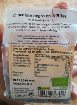 Chocolate negro en gotitas - 4006040167402