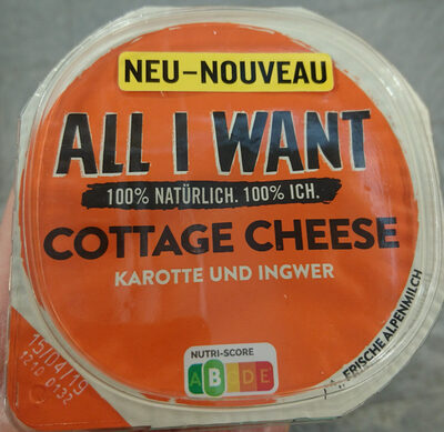 All I Want Cottage Cheese Karotte + Ingwer - 4009700032713