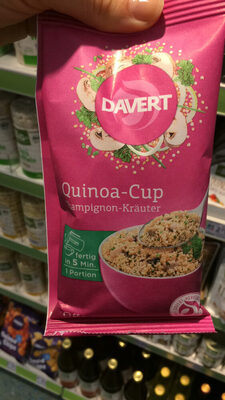 Davert Quinoa-cup Champignon-kräuter, 65 GR Packung - 4019339645031
