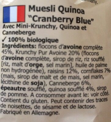 Muesli quinoa - Cranberry blue - 4021234103325