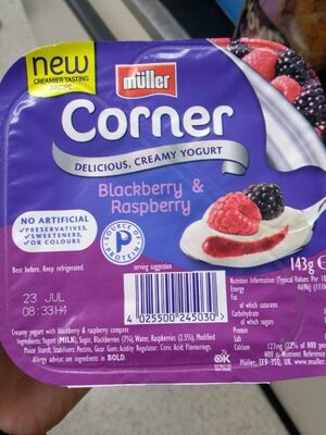 Corner creamy yogourt Blackberry & raspberry - 4025500245030
